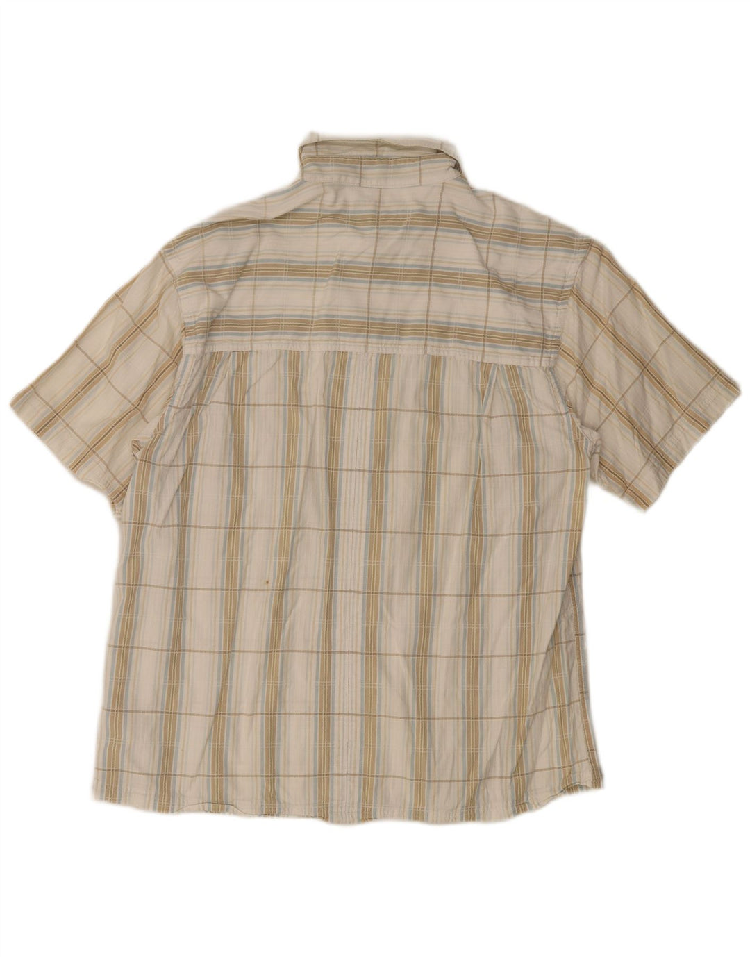 Wrangler Mens Short Sleeve Shirt XL White Check Cotton