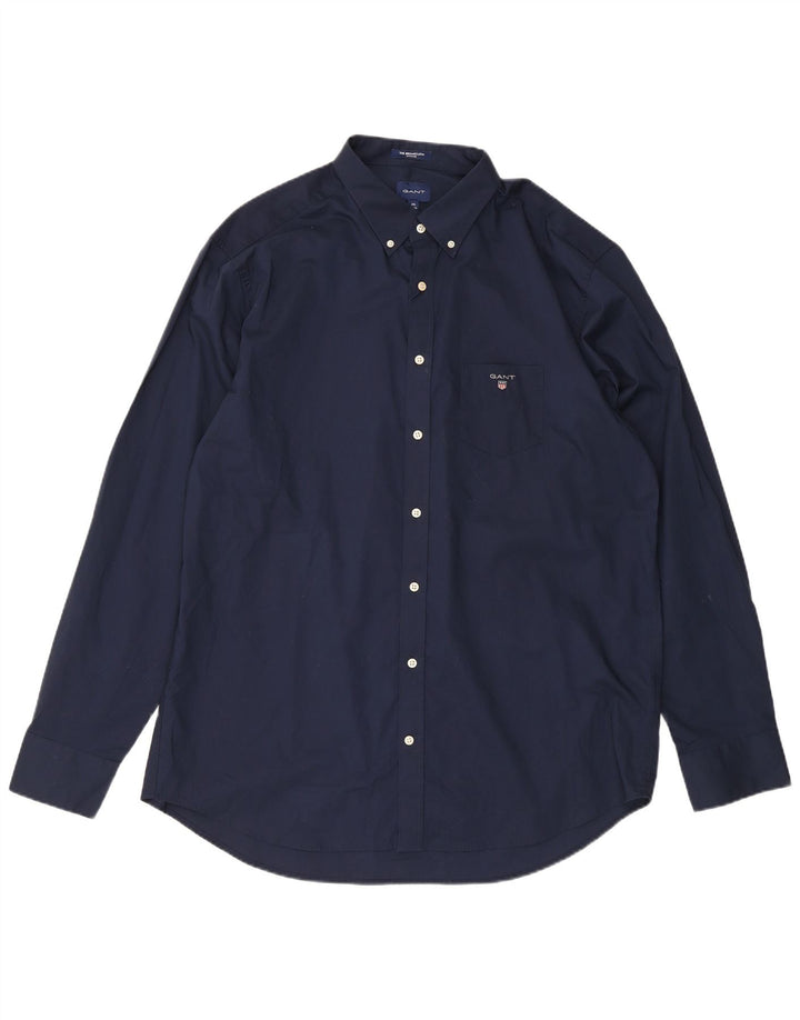 Gant Mens Regular Fit Shirt 2XL Navy Blue Cotton Classic