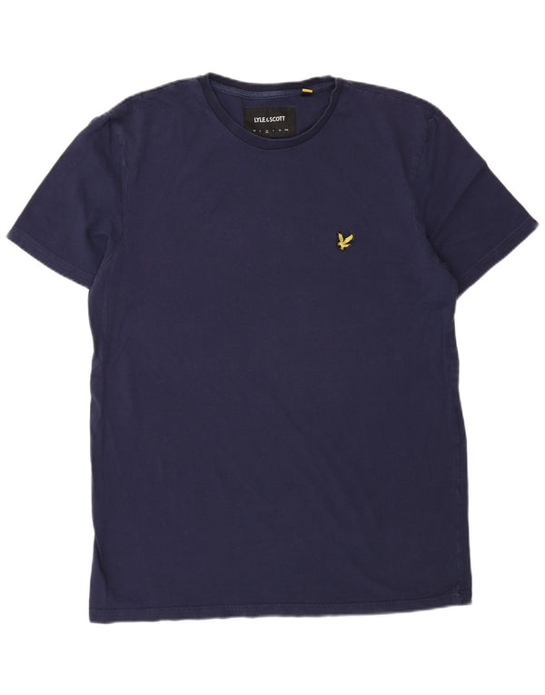 Lyle & Scott Mens T-Shirt Top Medium Navy Blue Cotton