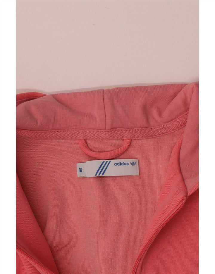 Adidas Womens Graphic Zip Hoodie Sweater EU 36 Small Pink