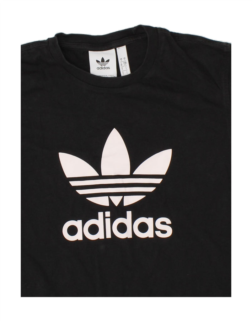 ADIDAS Mens Graphic T-Shirt Top Small Black Cotton Vintage Adidas and Second-Hand Adidas from Messina Hembry 