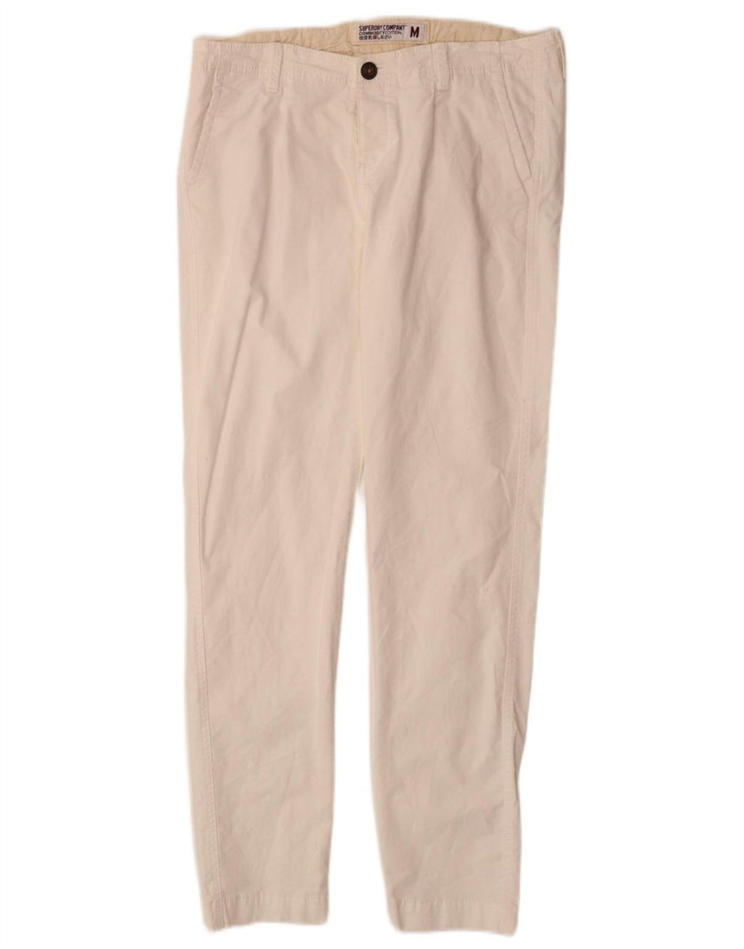 SUPERDRY Womens Slim Chino Trousers Medium W30 L30 White Cotton