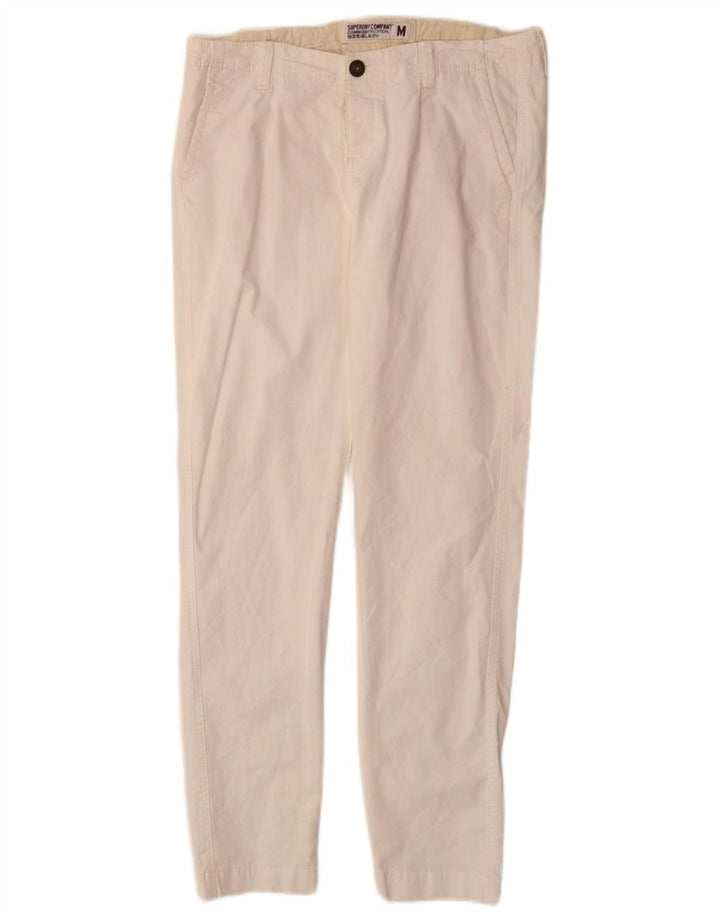 SUPERDRY Womens Slim Chino Trousers Medium W30 L30 White Cotton