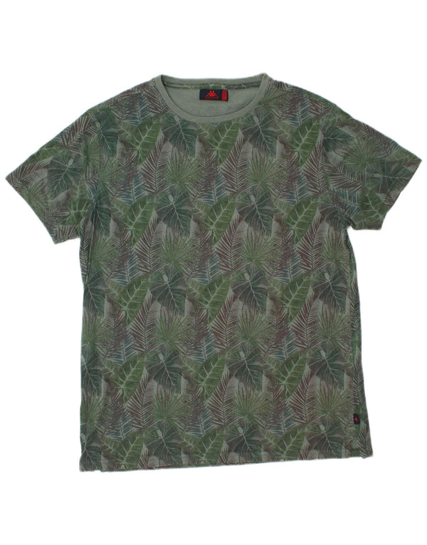 Kappa Mens T-Shirt Top XL Green Floral Cotton