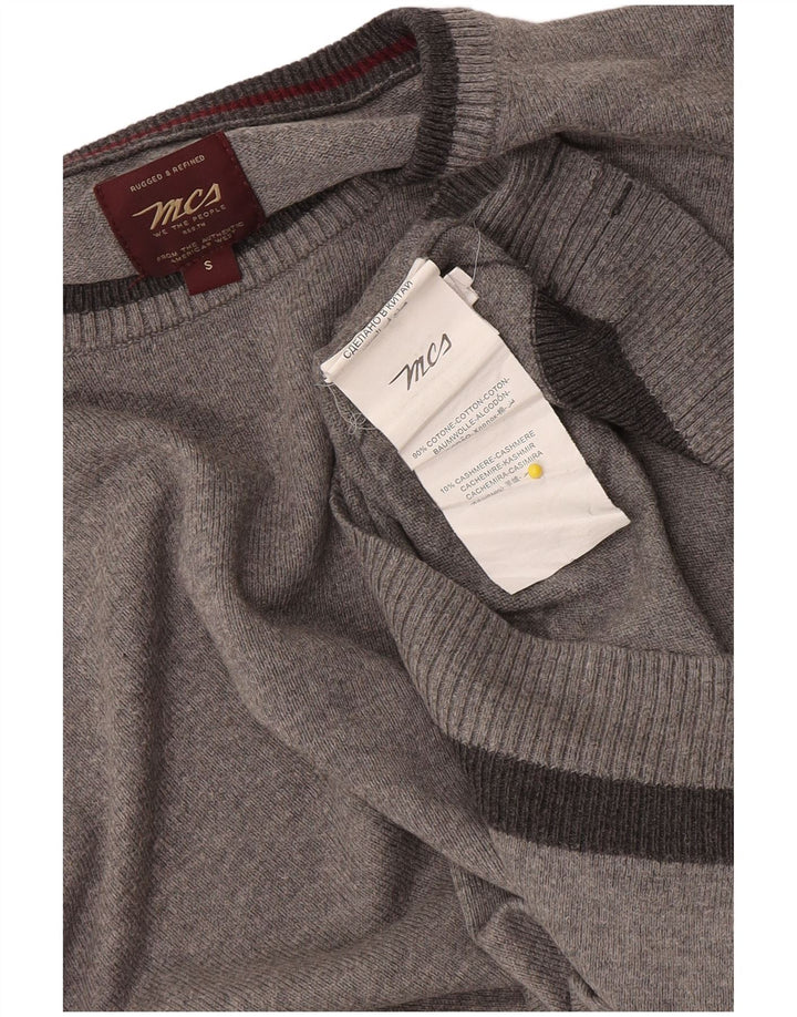 Marlboro Classics Mens Crew Neck Jumper Sweater Small Grey Flecked Cotton