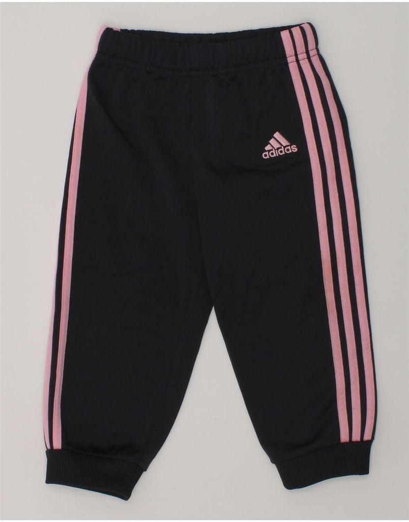 ADIDAS Baby Girls Trousers 9-12 Months Black Polyester | Vintage Adidas | Thrift | Second-Hand Adidas | Used Clothing | Messina Hembry 