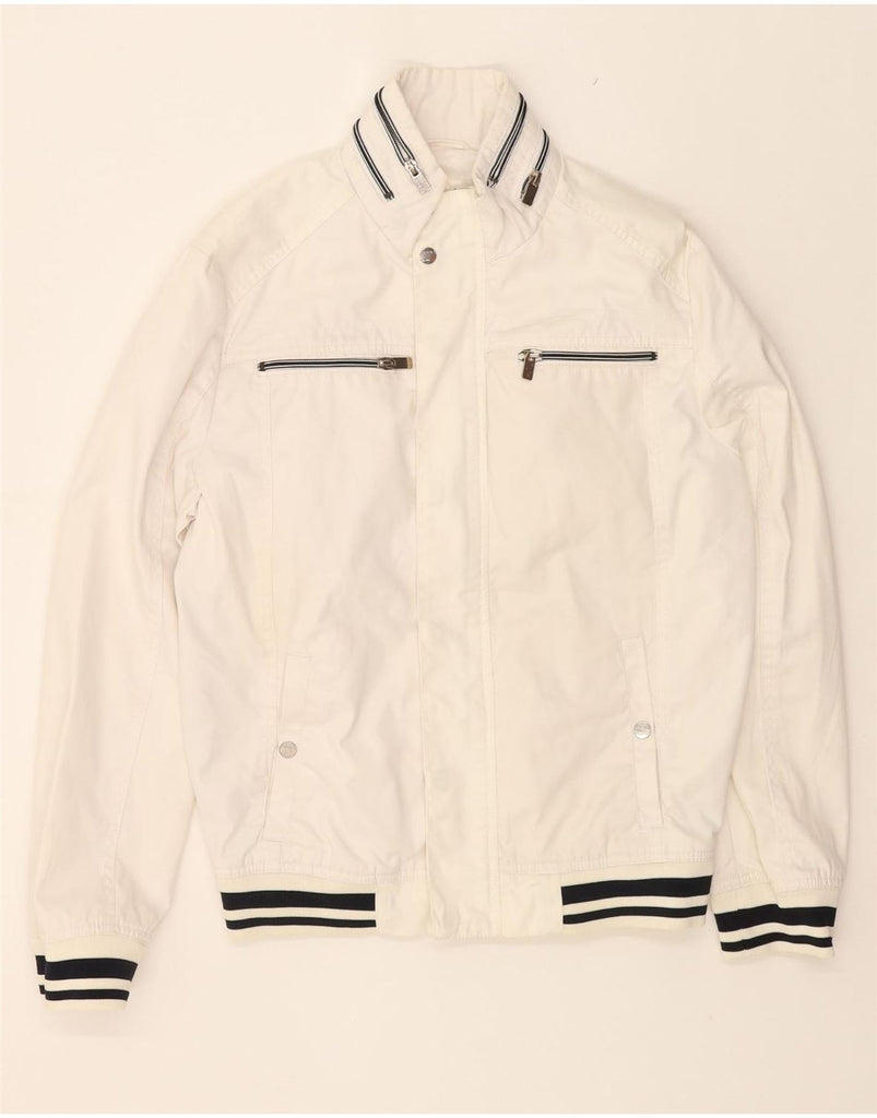CELIO Mens Bomber Jacket UK 36 Small White Vintage Celio and Second-Hand Celio from Messina Hembry 