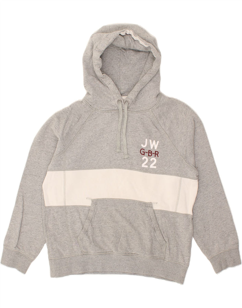 JACK WILLS Womens Graphic Hoodie Jumper UK 16 Large  Grey Cotton | Vintage Jack Wills | Thrift | Second-Hand Jack Wills | Used Clothing | Messina Hembry 