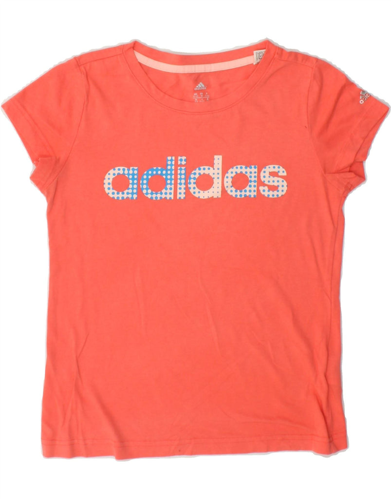 ADIDAS Girls Graphic T-Shirt Top 11-12 Years Pink Cotton Vintage Adidas and Second-Hand Adidas from Messina Hembry 
