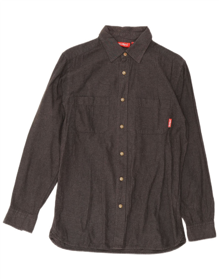 KICKERS Mens Shirt Medium Grey Cotton