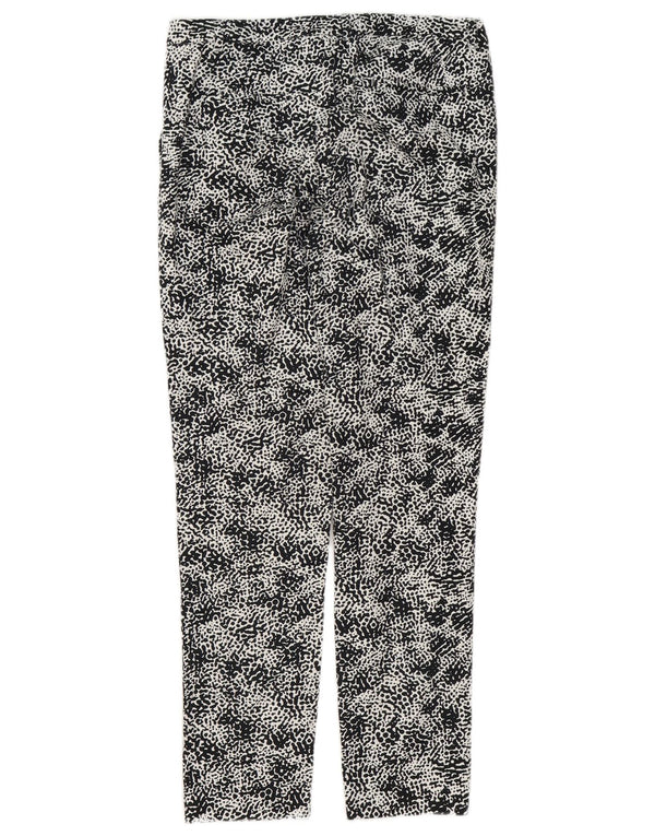 Reiss Womens Straight Chino Trousers UK 8 Small W29 L28 Black Animal Print