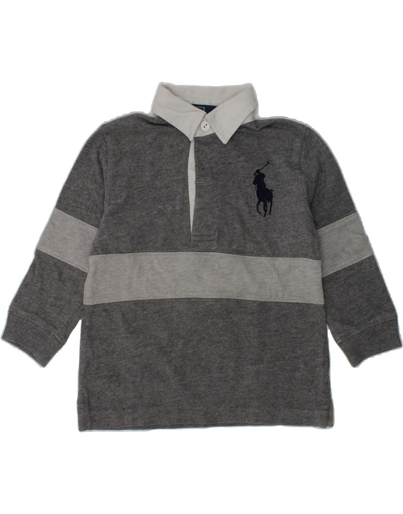 POLO RALPH LAUREN Baby Boys Long Sleeve Rugby Polo Shirt 18-24 Months Grey | Vintage Polo Ralph Lauren | Thrift | Second-Hand Polo Ralph Lauren | Used Clothing | Messina Hembry 