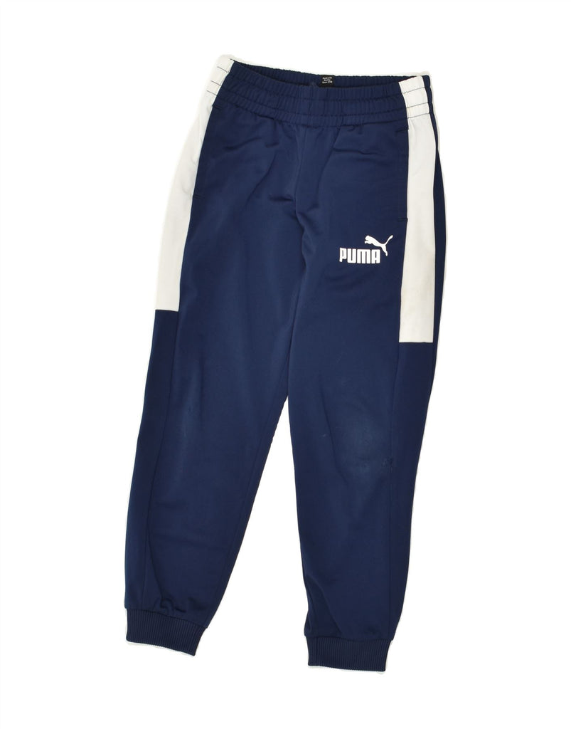 PUMA Boys Tracksuit Trousers Joggers 7-8 Years Navy Blue Polyester | Vintage Puma | Thrift | Second-Hand Puma | Used Clothing | Messina Hembry 