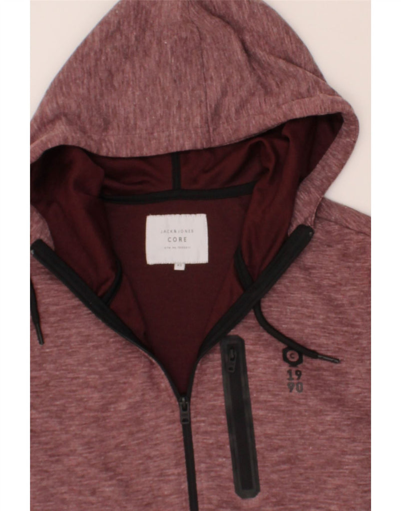 JACK & JONES Mens Zip Hoodie Sweater XS Burgundy Polyester Vintage Jack & Jones and Second-Hand Jack & Jones from Messina Hembry 