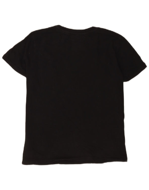 Superdry Womens Graphic T-Shirt Top UK 12 Medium Black Cotton