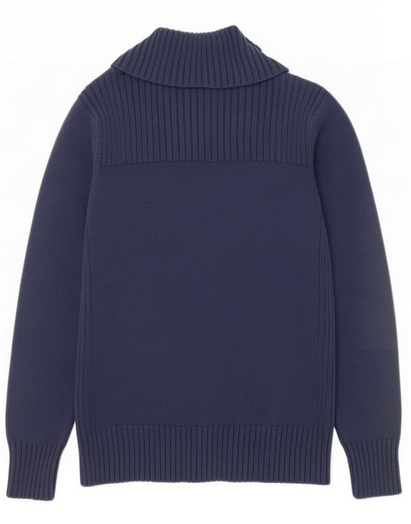 Marks & Spencer Womens Full Zip Cardigan Sweater UK 20 2XL Navy Blue Cotton