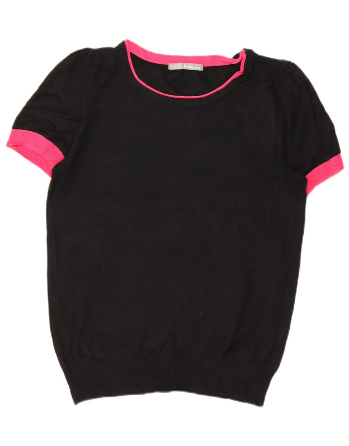 Marks & Spencer Womens Boat Neck Jumper Sweater UK 12 Medium Black