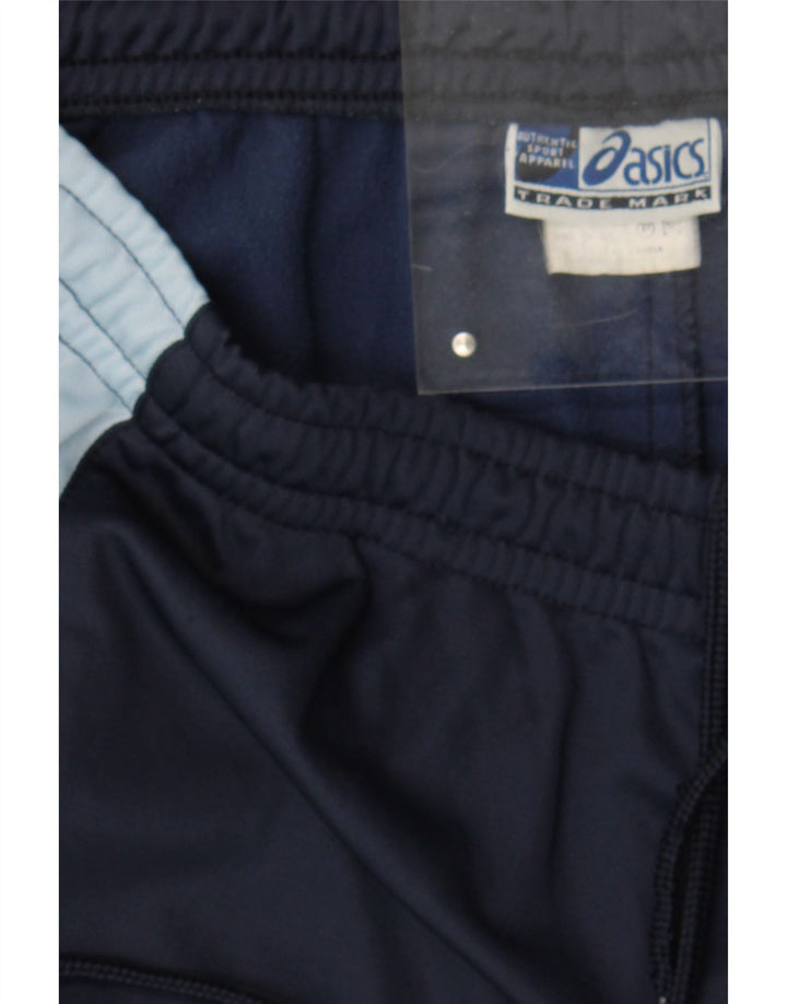 ASICS Mens Tracksuit Trousers Large  Navy Blue Colourblock Polyester Vintage Asics and Second-Hand Asics from Messina Hembry 