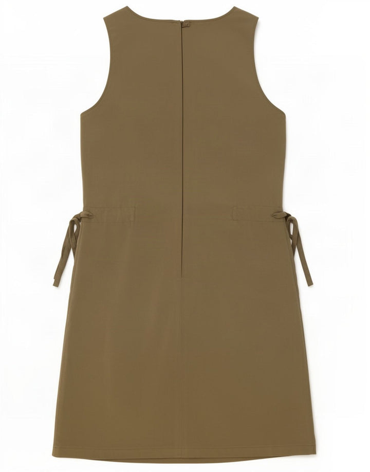 Trussardi Womens Sleeveless Sheath Dress IT 42 Medium Khaki Polyester