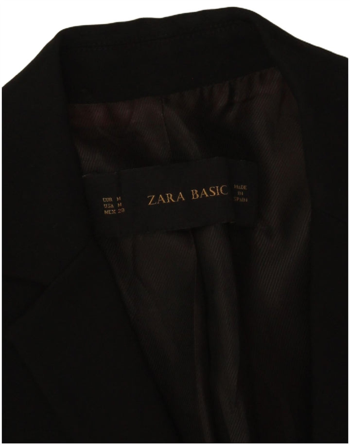 Zara Womens 1 Button Blazer Jacket UK 12 Medium Black