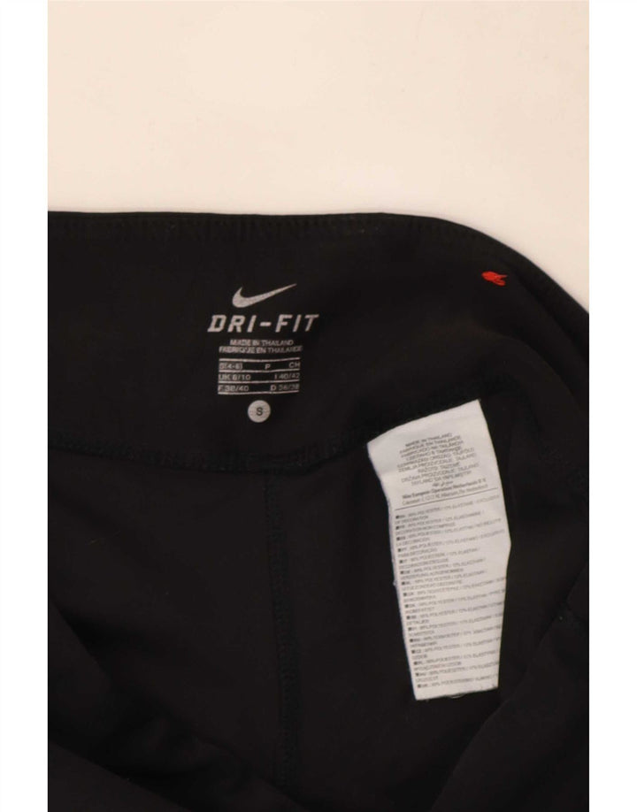 Nike Womens Dri Fit Capri Leggings UK 8/10 Small Black Polyester