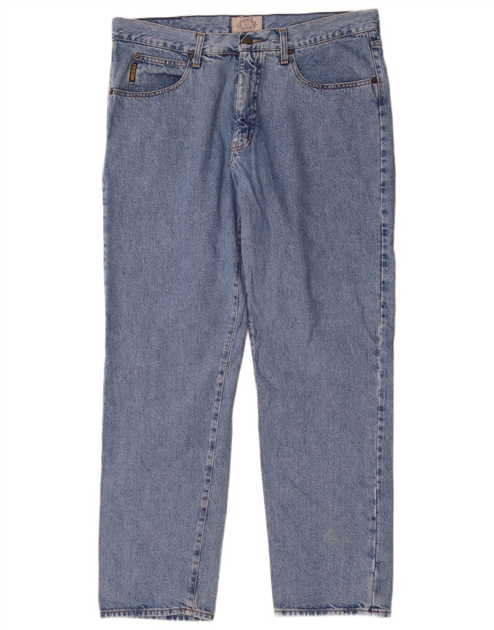 Armani Mens Straight Jeans W36 L33 Blue Cotton