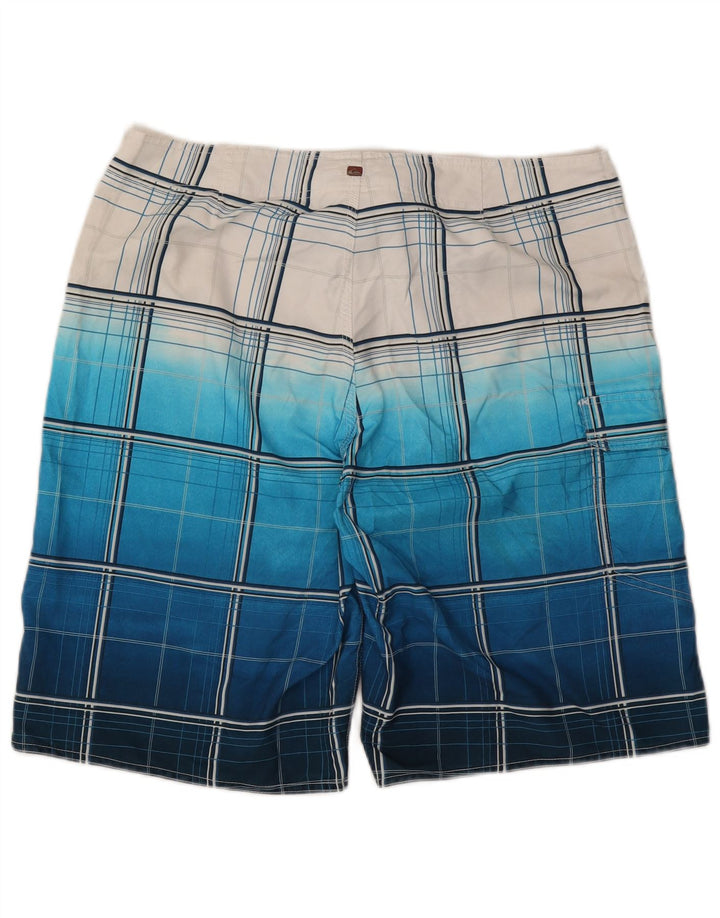 Quiksilver Mens Swimming Shorts Large Blue Check Polyester