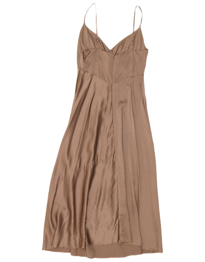 Jigsaw Womens Slip Dress UK 8 Small  Brown Silk