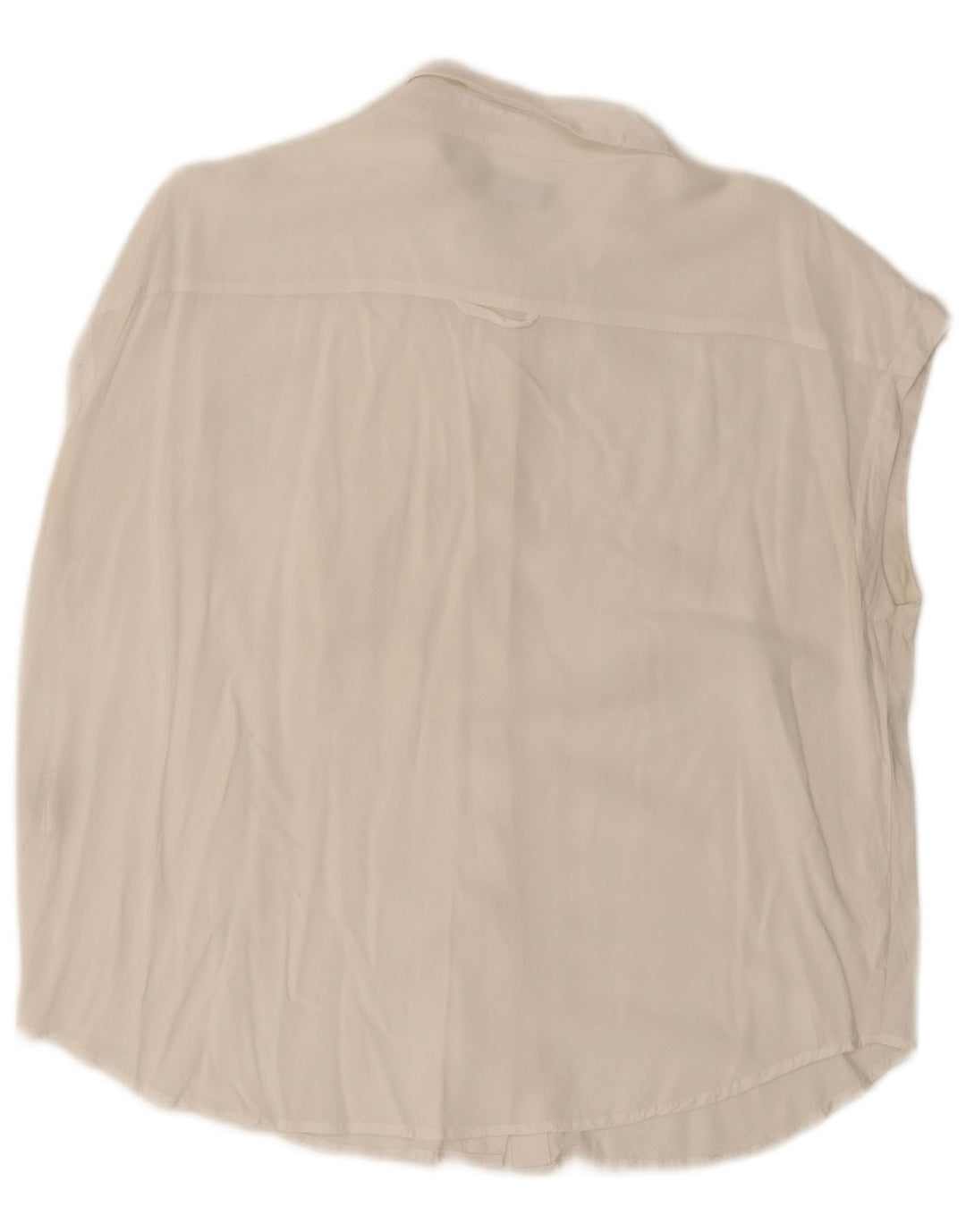 BENETTON Womens Sleeveless Shirt UK 16 Large White Viscose