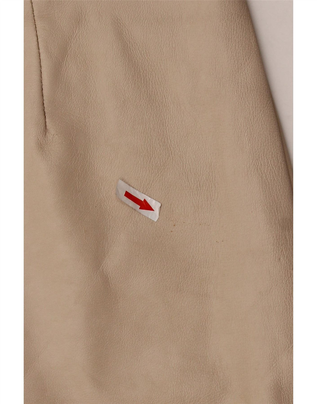 Vintage Womens Leather Skirt W30 Medium Beige