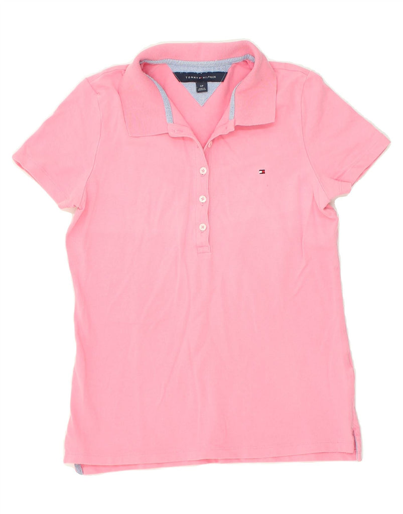 TOMMY HILFIGER Womens Polo Shirt UK 10 Small Pink | Vintage Tommy Hilfiger | Thrift | Second-Hand Tommy Hilfiger | Used Clothing | Messina Hembry 