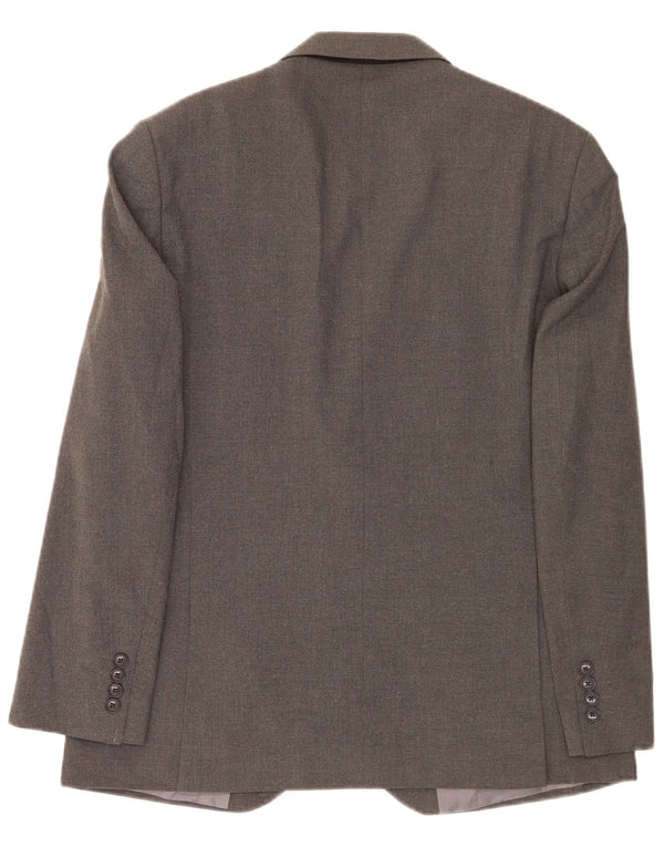 Marks & Spencer Mens Regular Fit 2 Button Blazer Jacket UK 40 Medium Grey