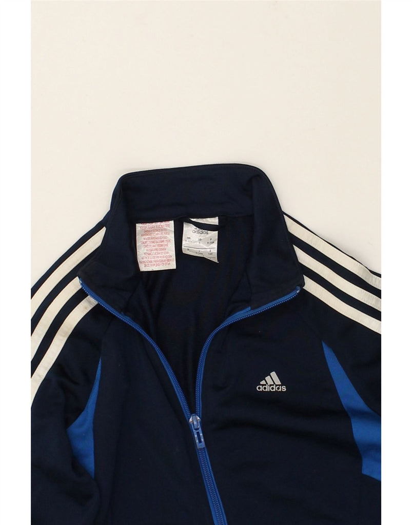 ADIDAS Boys Tracksuit Top Jacket 9-10 Years Navy Blue Polyester | Vintage Adidas | Thrift | Second-Hand Adidas | Used Clothing | Messina Hembry 