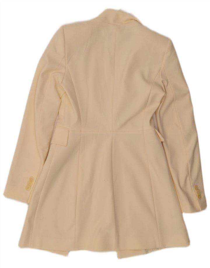 Zara Womens Overcoat UK 6 XS White Polyester