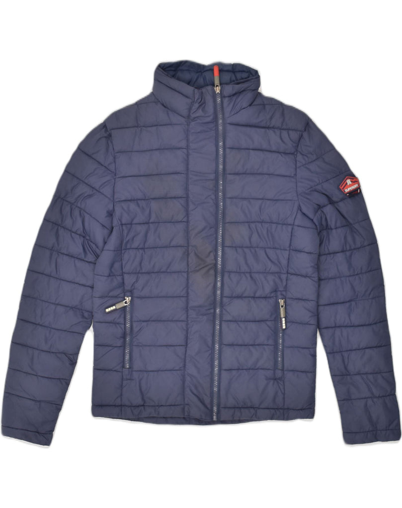 SUPERDRY Mens Padded Jacket UK 34 XS Navy Blue Polyester | Vintage Superdry | Thrift | Second-Hand Superdry | Used Clothing | Messina Hembry 