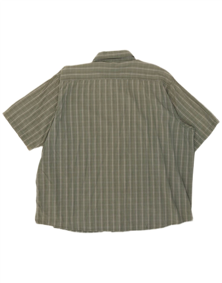 Wrangler Mens Short Sleeve Shirt 3XL Green Striped