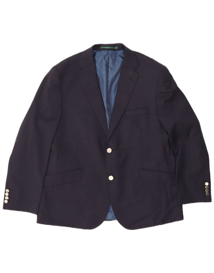 Marks & Spencer Mens 2 Button Blazer Jacket EU 54 2XL Navy Blue Wool