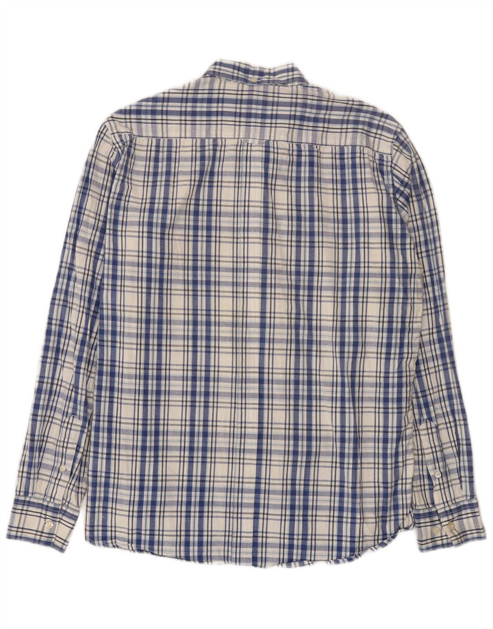 French Connection Mens Shirt Large Navy Blue Check Cotton