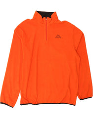 KAPPA Mens Zip Neck Fleece Jumper 2XL Orange Polyester