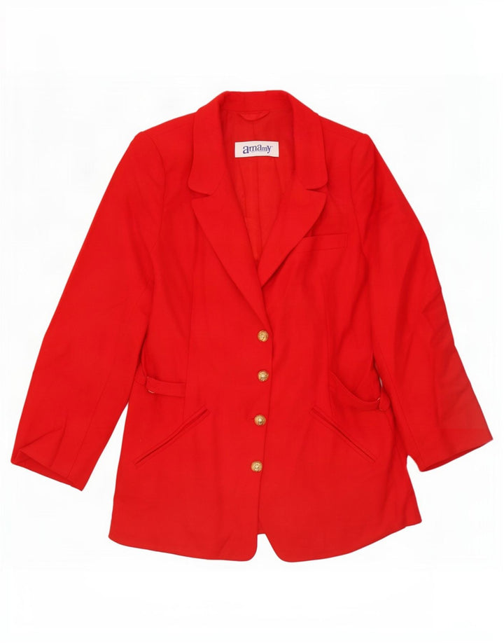 Vintage Womens 4 Button Blazer Jacket UK 14 Medium Red