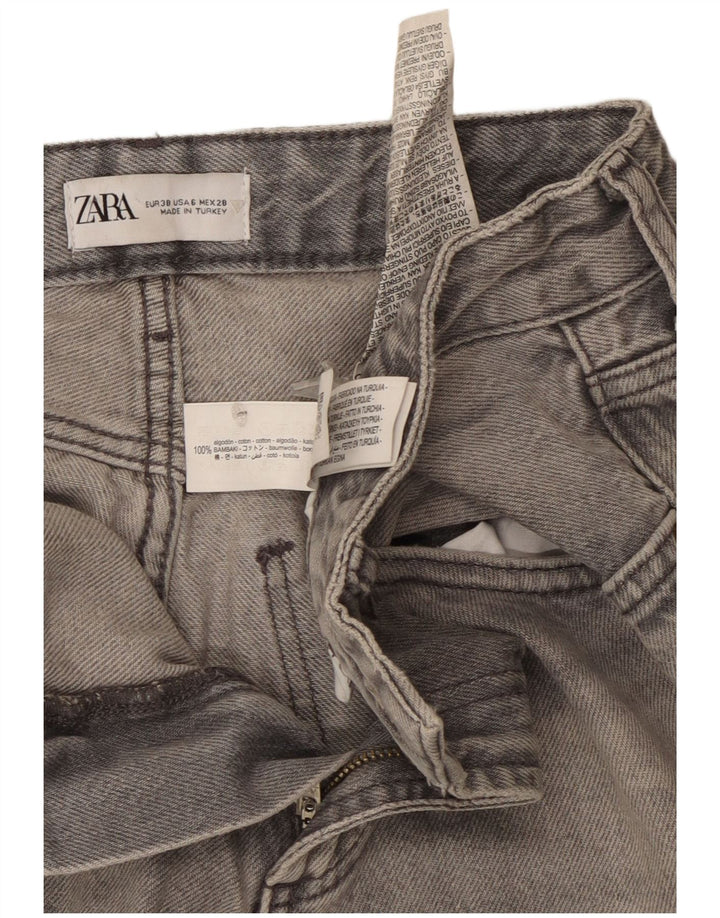 Zara Womens Wide Leg Jeans EU 38 Medium W28 L33 Grey Cotton