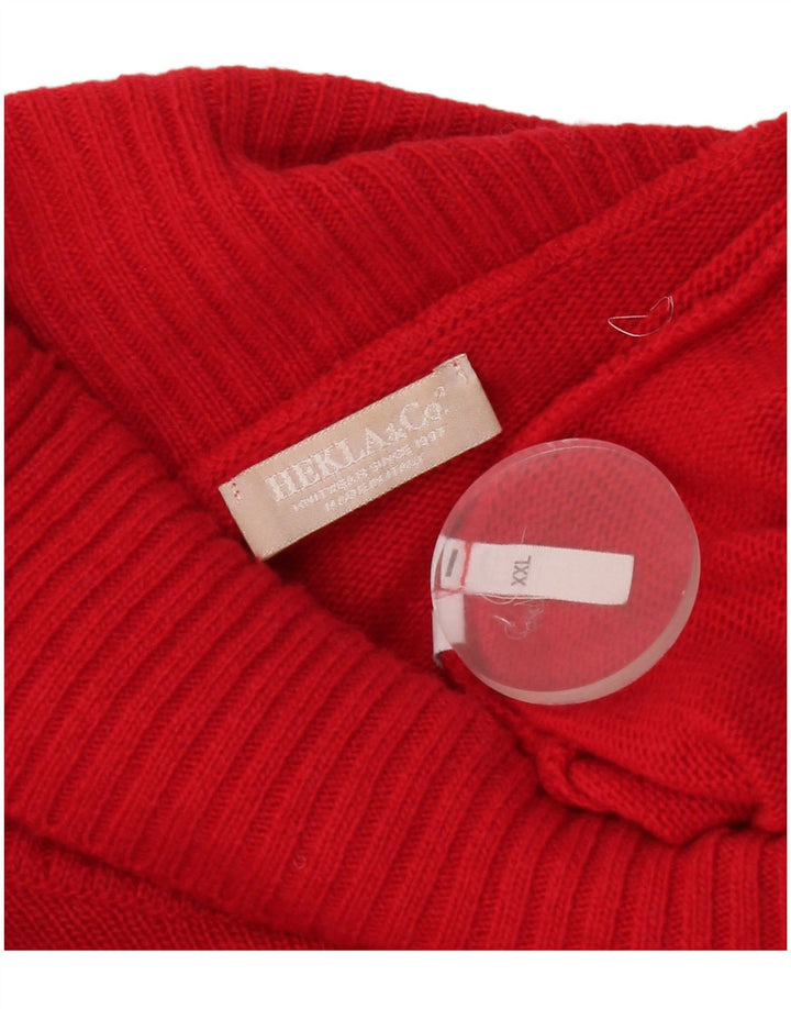 Hekla & Co  Womens Roll Neck Jumper Sweater UK 20 2XL Red