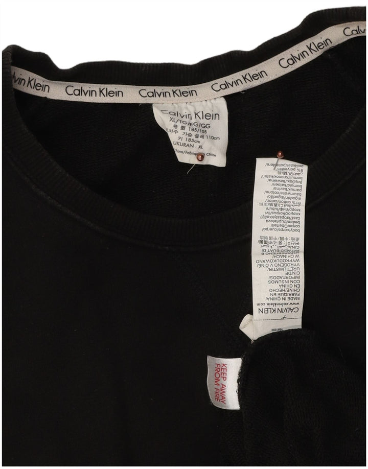Calvin Klein Mens Graphic Sweatshirt Jumper XL Black Colourblock Cotton