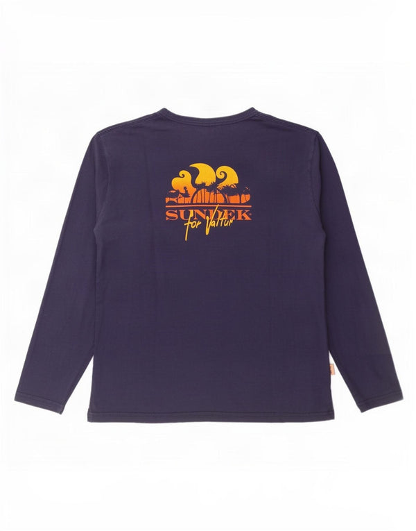 Sundek Mens Graphic Top Long Sleeve Large Navy Blue