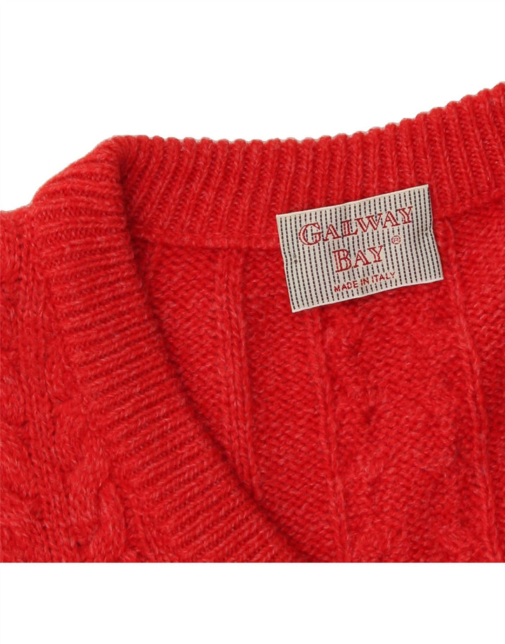 VINTAGE Mens V-Neck Jumper Sweater 2XL Red Vintage Vintage and Second-Hand Vintage from Messina Hembry 
