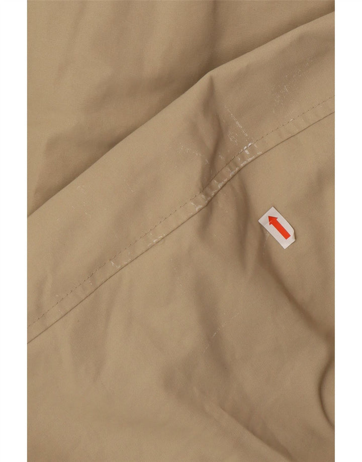 Zara Mens Windbreaker Coat UK 40 Large Khaki Cotton