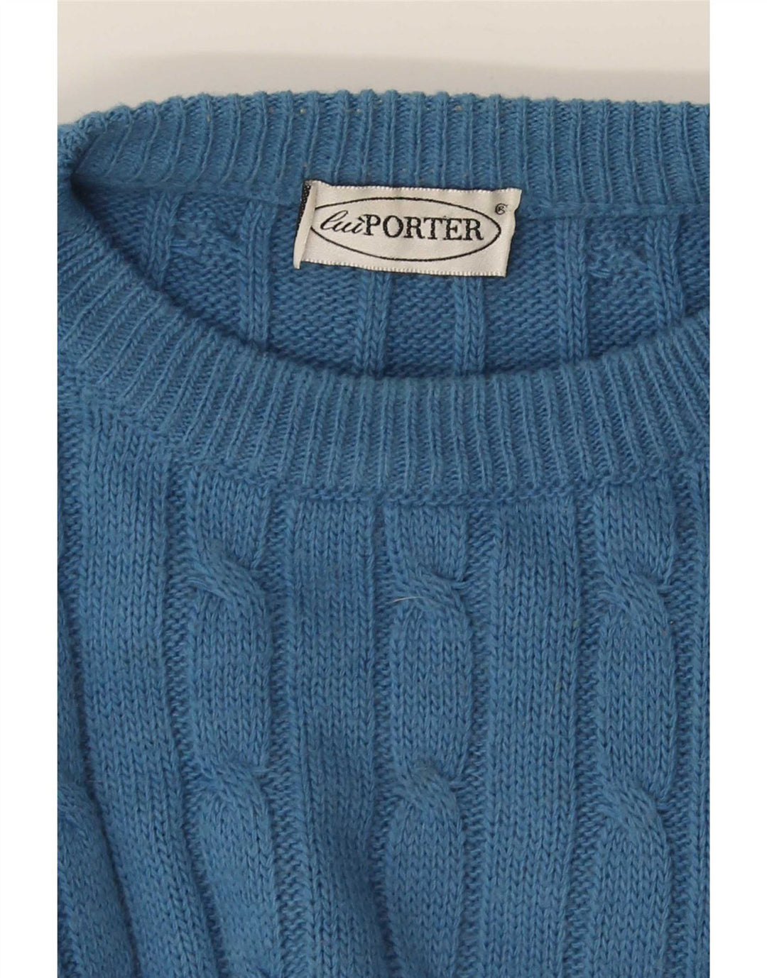 Vintage Mens Crew Neck Jumper Sweater Large Blue