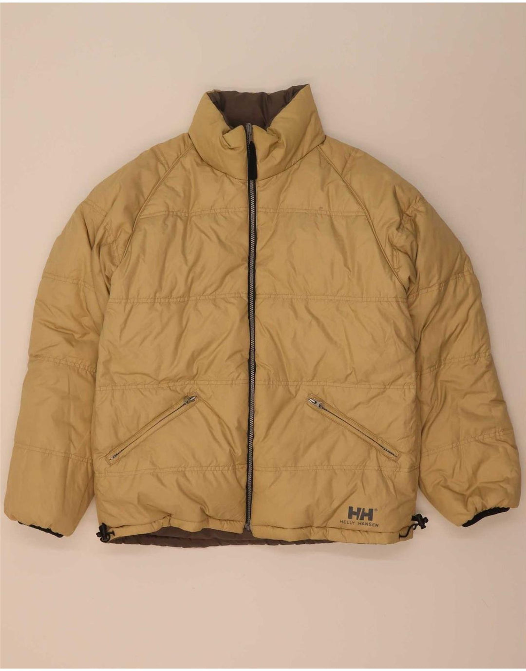 Helly Hansen Mens Reversible Padded Jacket UK 38 Medium Brown Nylon