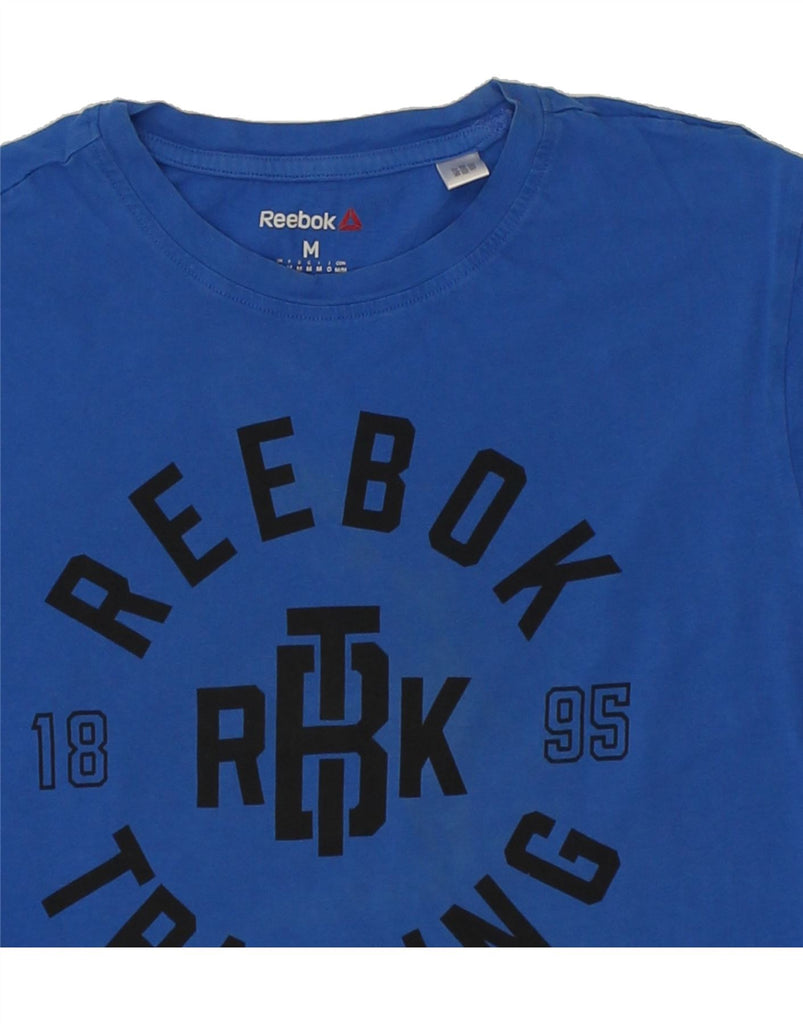 REEBOK Mens Graphic T-Shirt Top Medium Blue Cotton Vintage Reebok and Second-Hand Reebok from Messina Hembry 