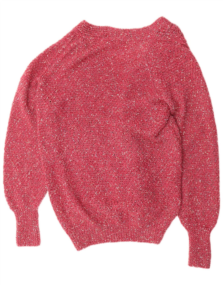 Vintage Mens Cardigan Sweater XL Pink Flecked